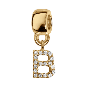 CHARMS COULISSANT VERMEIL INITIALE SUSPENDUE B EMPIERREE