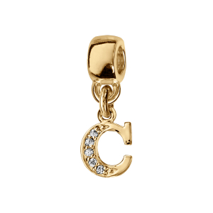 CHARMS COULISSANT VERMEIL INITIALE SUSPENDUE  C EMPIERREE