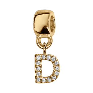CHARMS COULISSANT VERMEIL INITIALE SUSPENDUE D EMPIERREE