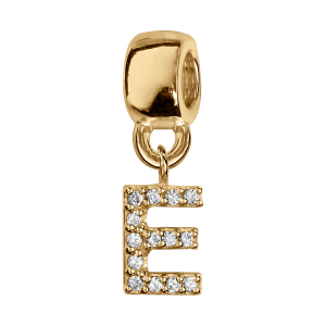 CHARMS COULISSANT VERMEIL INITIALE SUSPENDUE E EMPIERREE