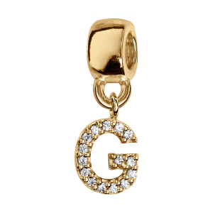 CHARMS COULISSANT VERMEIL INITIALE SUSPENDUE G EMPIERREE