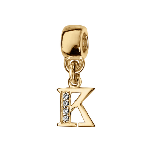 CHARMS COULISSANT VERMEIL INITIALE SUSPENDUE K EMPIERREE