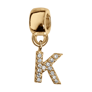 CHARMS COULISSANT VERMEIL INITIALE SUSPENDUE K EMPIERREE