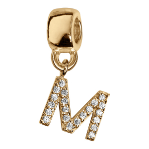 CHARMS COULISSANT VERMEIL INITIALE SUSPENDUE M EMPIERREE