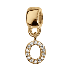 CHARMS COULISSANT VERMEIL INITIALE SUSPENDUE O EMPIERREE