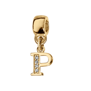 CHARMS COULISSANT VERMEIL INITIALE SUSPENDUE P EMPIERREE