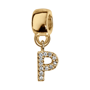 CHARMS COULISSANT VERMEIL INITIALE SUSPENDUE P EMPIERREE