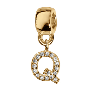 CHARMS COULISSANT VERMEIL INITIALE SUSPENDUE Q EMPIERREE