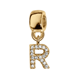 CHARMS COULISSANT VERMEIL INITIALE SUSPENDUE R EMPIERREE