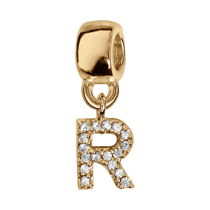 CHARMS COULISSANT VERMEIL INITIALE SUSPENDUE R EMPIERREE