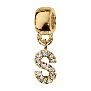 CHARMS COULISSANT VERMEIL INITIALE SUSPENDUE S EMPIERREE