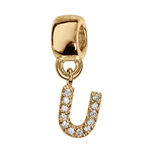 CHARMS COULISSANT VERMEIL INITIALE SUSPENDUE U EMPIERREE