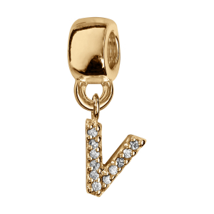 CHARMS COULISSANT VERMEIL INITIALE SUSPENDUE V EMPIERREE CHARMS COULISSANT VERMEIL INITIALE SUSPENDUE V EMPIERREE
