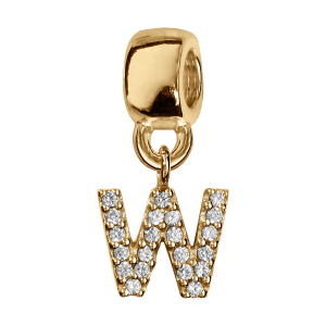 CHARMS COULISSANT VERMEIL INITIALE  SUSPENDUE W EMPIERREE