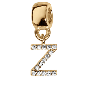 CHARMS COULISSANT VERMEIL INITIALE SUSPENDUE Z EMPIERREE