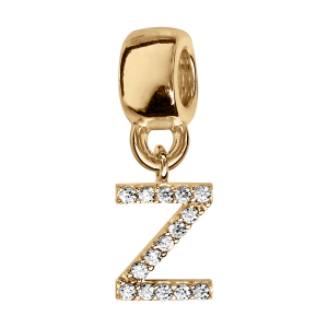 CHARMS COULISSANT VERMEIL INITIALE SUSPENDUE Z EMPIERREE