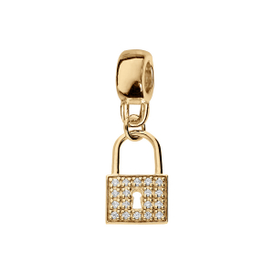 CHARMS COULISSANT VERMEIL SUSPENDU CADENAS OXYDES BLANCS SERTIS