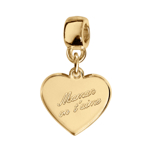 CHARMS COULISSANT VERMEIL COEUR MAMAN ON T'AIME