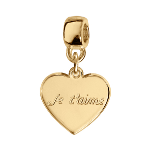 CHARMS COULISSANT  VERMEIL COEUR JE T'AIME