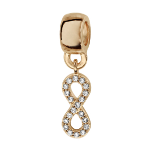 CHARMS COULISSANT PLAQUÉ OR INFINI SUSPENDU AVEC PIERRES SYNTHETIQUE BLANCHES