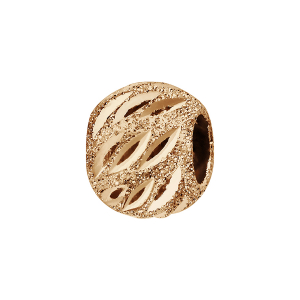 CHARMS COULISSANT PLAQUÉ OR BOULE CISELEE DIAMANTEE AJOUREE 10X5MM