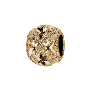CHARMS COULISSANT PLAQUÉ OR BOULE DIAMANTEE ETOILE 10X5MM