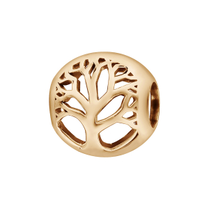 CHARMS COULISSANT PLAQUÉ OR BOULE AJOURE MOTIF ARBRE DE VIE