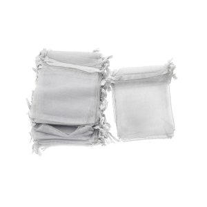 LOT DE 100 POCHETTES GRISES ARGENTEES  POUR CHARMS
