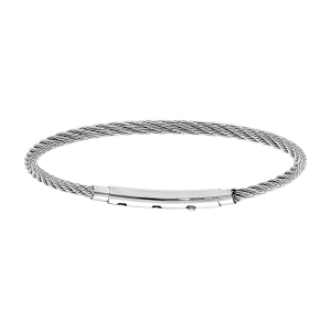 BRACELET ACIER POUR CHARMS MEDIUM HOMME CABLE FERMOIR TELESCOPIQUE 18CM RÉGLABLE 17 ET 16CM