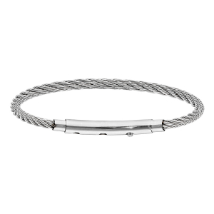 BRACELET ACIER POUR CHARMS MEDIUM HOMME CABLE FERMOIR TELESCOPIQUE 21CM RÉGLABLE 20 ET 19CM