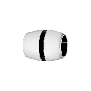 CHARMS ACIER MEDIUM TONNEAU RAINURE NOIRE CHARMS ACIER MEDIUM TONNEAU RAINURE NOIRE