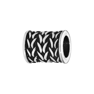 CHARMS ACIER MEDIUM TUBE RÉSINE NOIRE AVEC MOTIFS