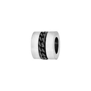 CHARMS ACIER MEDIUM AVEC CHAINETTE PVD NOIR