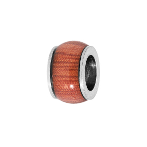 CHARMS ACIER MEDIUM FORME TONNEAU ASPECT BOIS CLAIR
