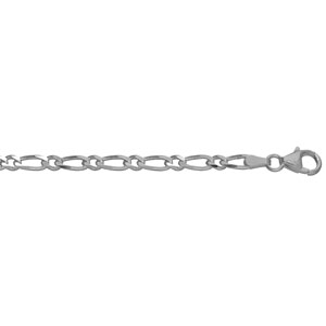 CHAINE HAWAI 1+1 4MM 50CM ARGENT