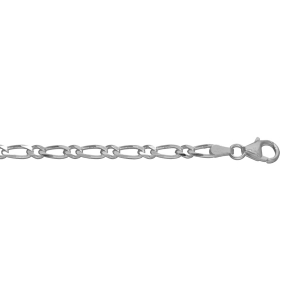CHAINE HAWAI 1+1 4MM 50CM ARGENT