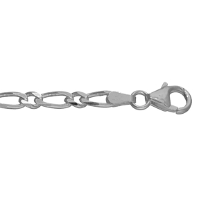CHAINE HAWAI 1+1 4MM 50CM ARGENT RHODIÉ
