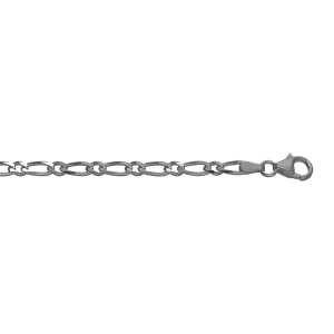 CHAINE HAWAI 1+1 4MM 50CM VEIL ARGENT