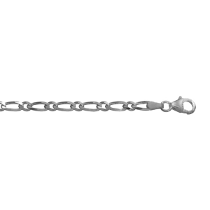 CHAINE HAWAI 1+1 4MM 50CM VEIL ARGENT