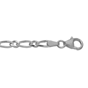 CHAINE HAWAI 1+1 4MM 55CM ARGENT RHODIÉ