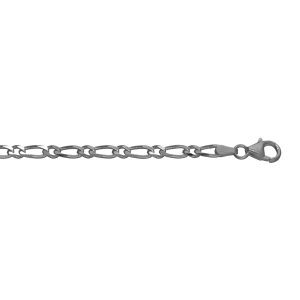 CHAINE HAWAI 1+1 4MM 55CM VEIL ARGENT