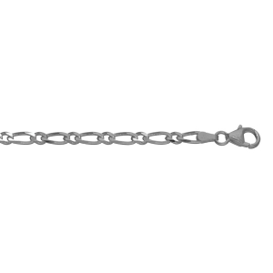 CHAINE HAWAI 1+1 4MM 55CM VEIL ARGENT