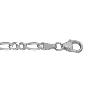CHAINE HAWAI 1+2 4MM 50CM ARGENT RHODIÉ