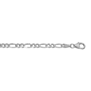 CHAINE HAWAI 1+2 4MM 50CM ARGENT RHODIÉ