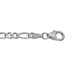 CHAINE HAWAI 1+2 4MM 55CM ARGENT RHODIÉ