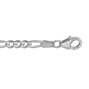 CHAINE HAWAI 1+3 4MM 55CM ARGENT RHODIÉ