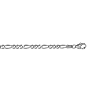 CHAINE HAWAI 1+3 4MM 55CM VEIL ARGENT