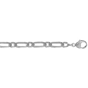 CHAINE HAWAI 1+1 5MM 50CM ARGENT