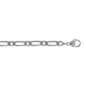 CHAINE HAWAI 1+1 5MM 50CM VEIL ARGENT