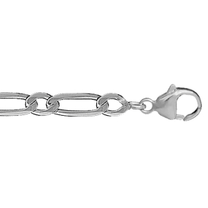 CHAINE HAWAI 1+1 5MM 55CM ARGENT RHODIÉ